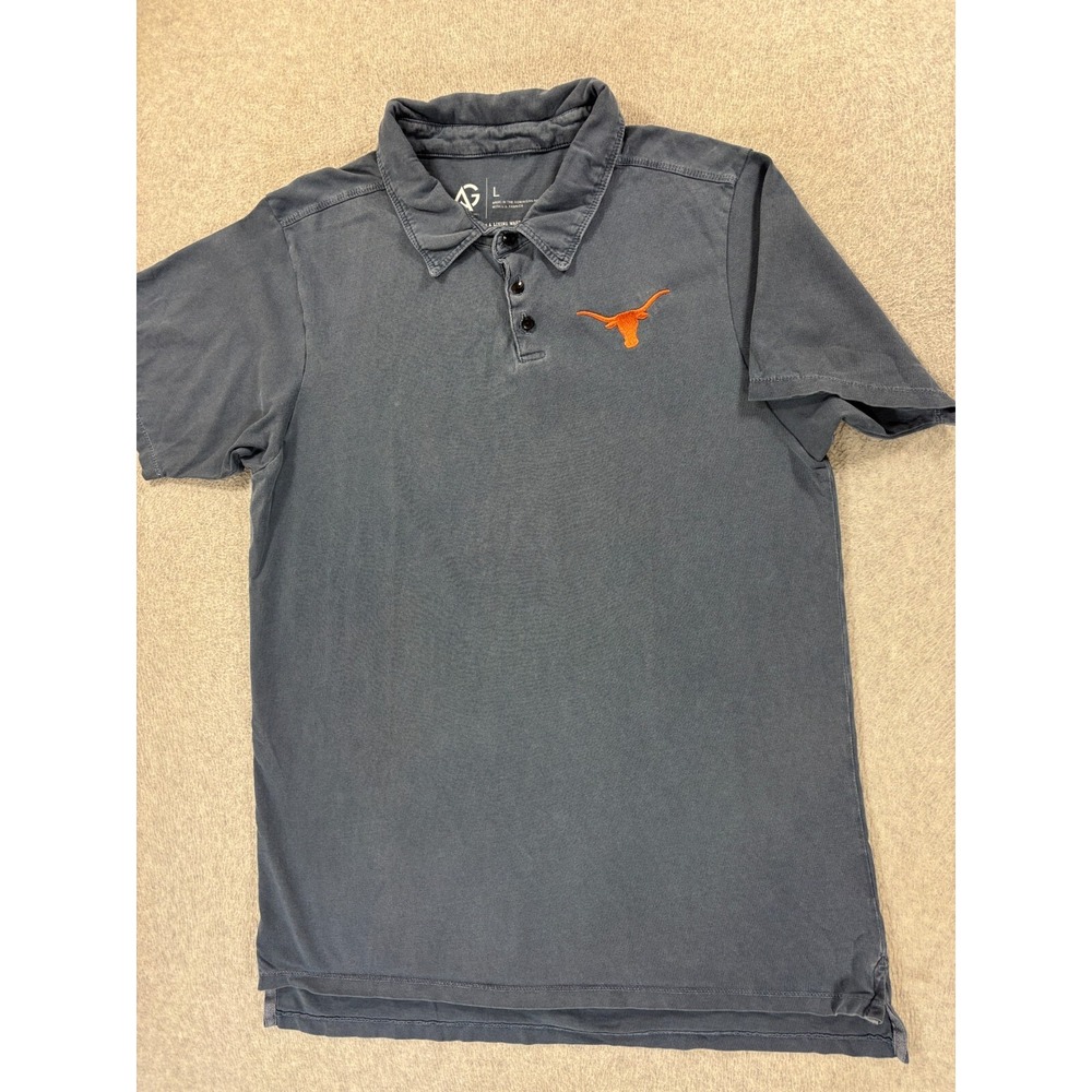 Texas Longhorns‎ Alta Gracia Stitched Logo Campus Polo Shirt (Men's Large) Blue